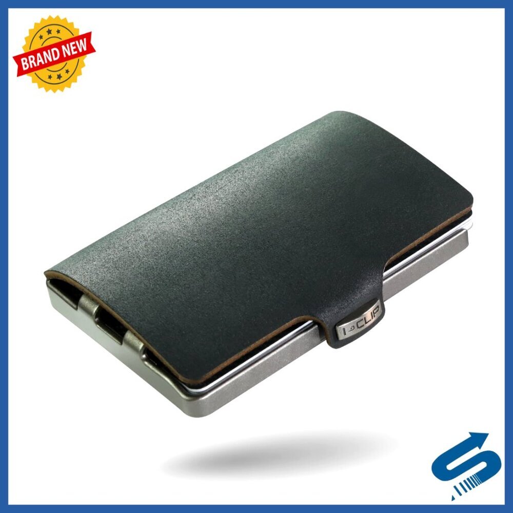 Slim Leather Wallet with Moneyclip - Holds 12 Cards - Lightweight Design